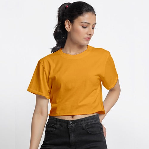 Pack of 4 Multicolour Plain Crop Tops for Women