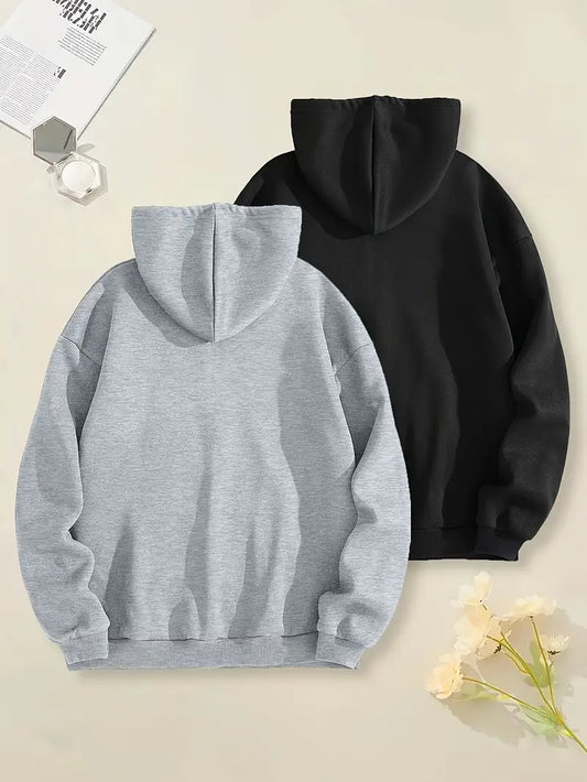 Bundle of 2 - Winter Essentials Fleece Hoodies - BLACK/GREY
