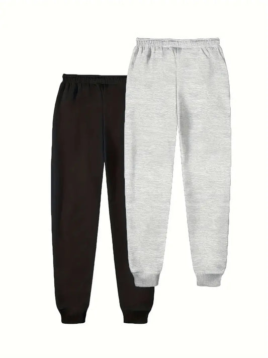 Bundle of 2 Basic Jogger Sweat Trousers – Grey & Black Essentials