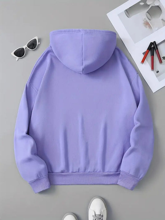 Cozy Winter Stuff Fleece Zip-Up Hoodie - Lilac