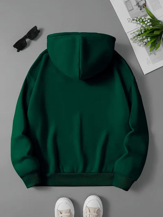 Cozy Winter Stuff Fleece Zip-Up Hoodie - Green