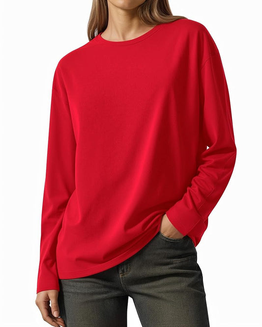 Pack of 4 Women’s Full Sleeves T-Shirts – Black, Brown, White & Red