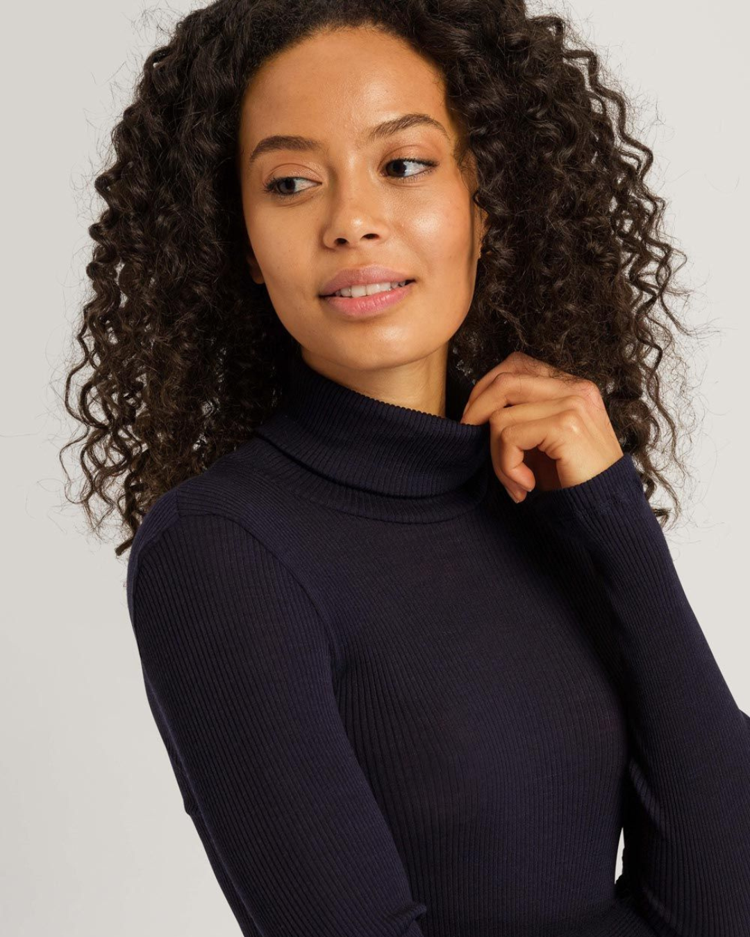 Rib Linning Turtle Neck Top