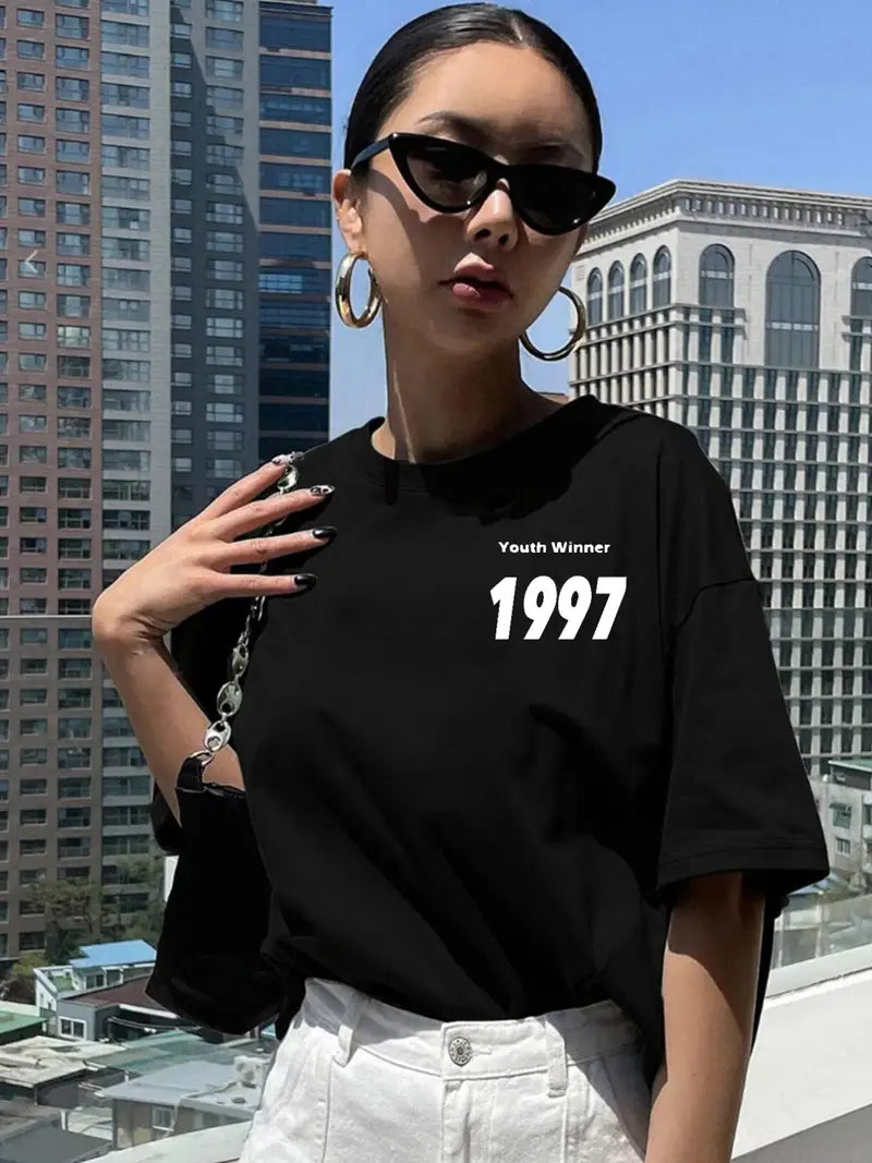Youth Winner 1997 Oversized Tee – Black