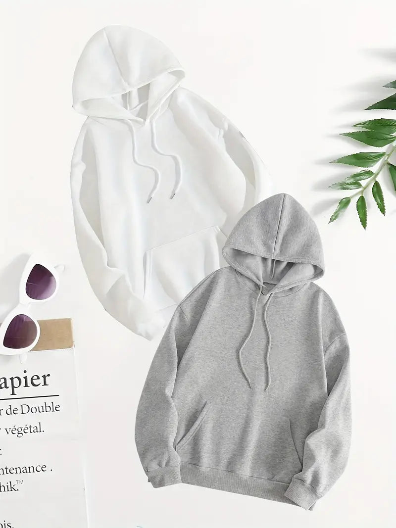 Bundle Of 2- Classic Winter Stuff Fleece WHITE & GREY Hoodies