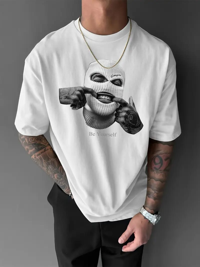 Street Edge Graphic Drop Shoulder Oversized Tee – "Be Yourself"