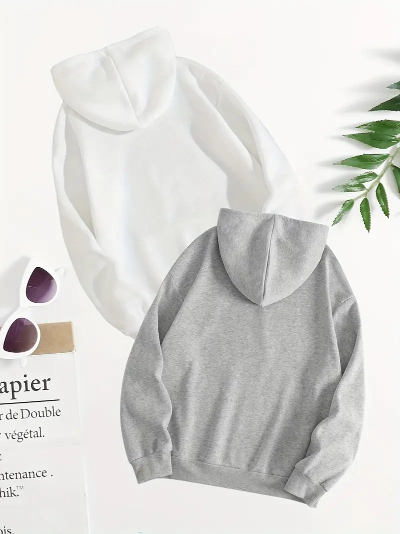 Bundle Of 2- Classic Winter Stuff Fleece WHITE & GREY Hoodies