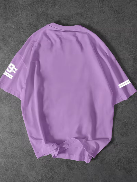 Urban Pulse Lilac Oversized Graphic Tee – "Chicago 99" Streetwear Drop-Shoulder T-Shirt