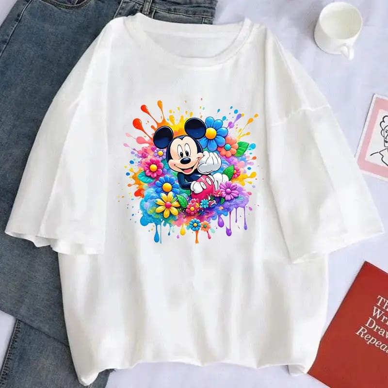 Mickey Splash Drop Shoulder T-Shirt –