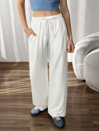 White  Plain Flapper Style Jogger Trouser