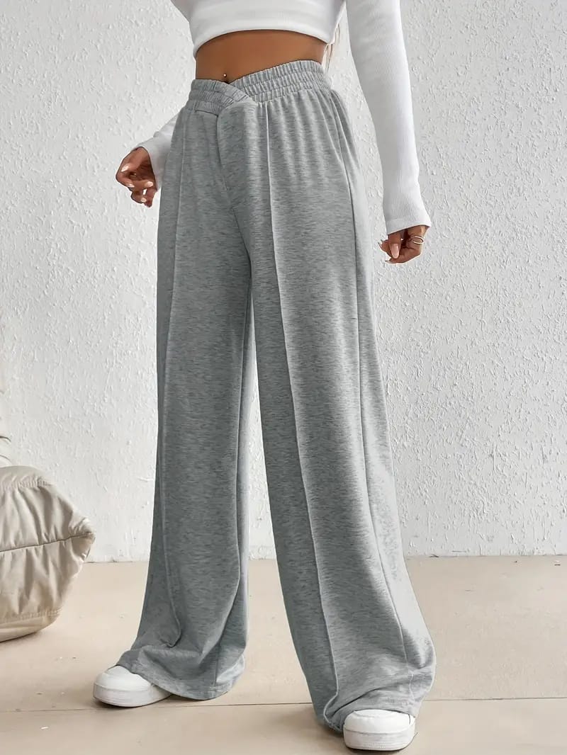 Pack of 2- Lime Green Wide Leg Cargo Trouser & Grey Piping Wide Leg Jogger Trouser For Her