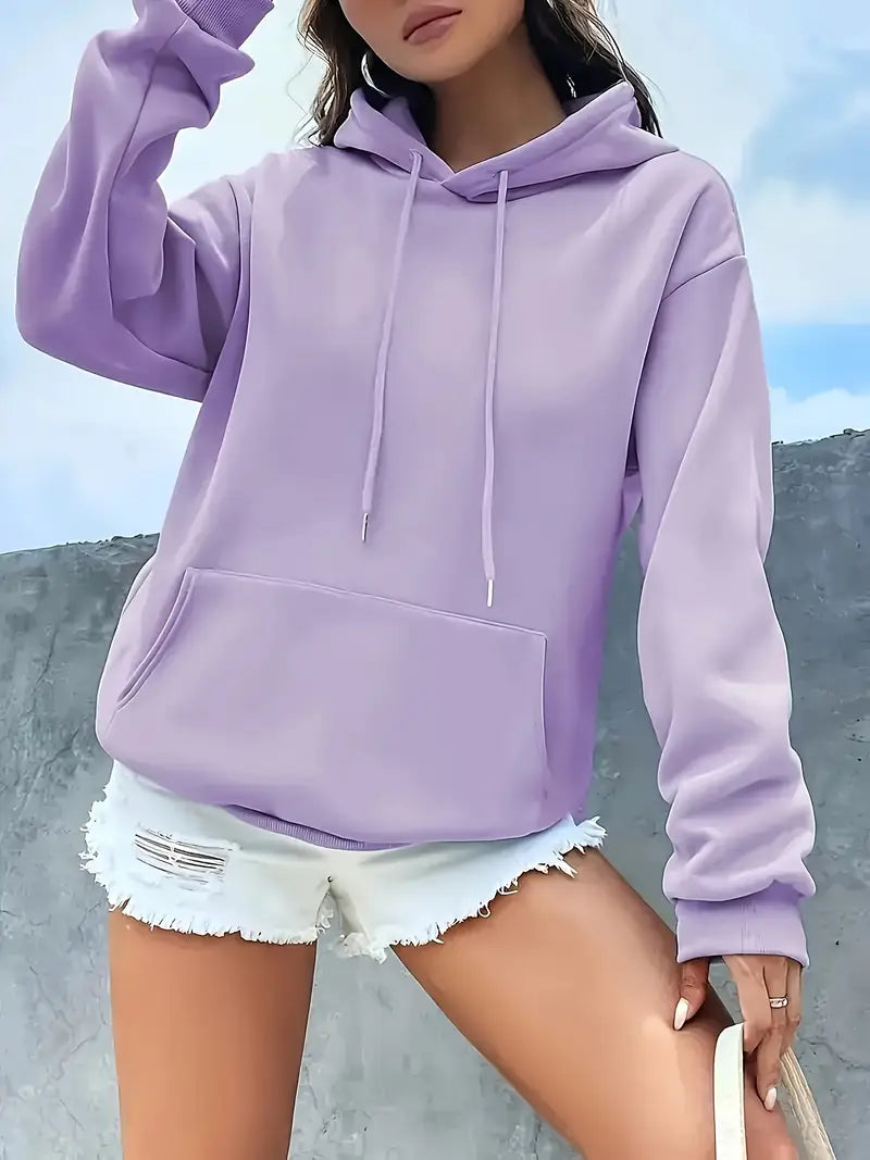 Women'S Cozy Fleece Hoodie Pullover with Drawstring, Long Sleeves, and Pockets,