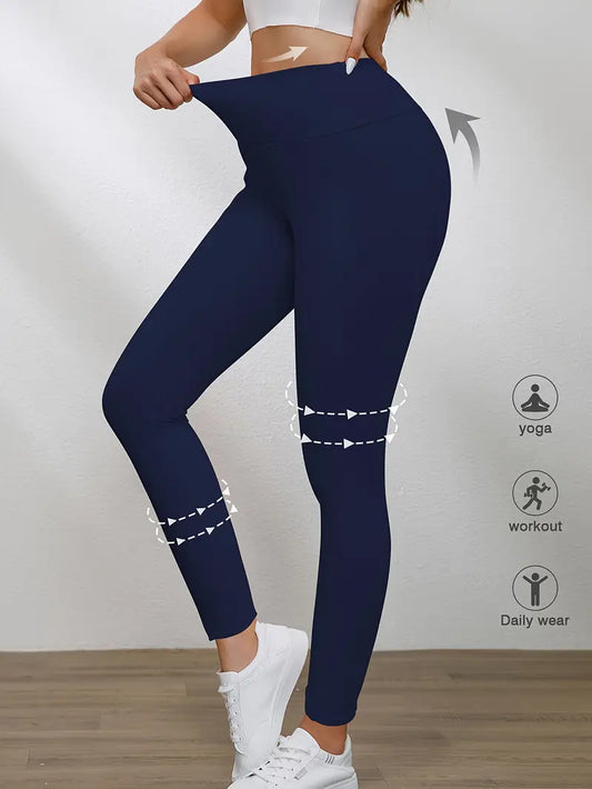 Essential Performance Workout Tights - Black/White/Navy Blue