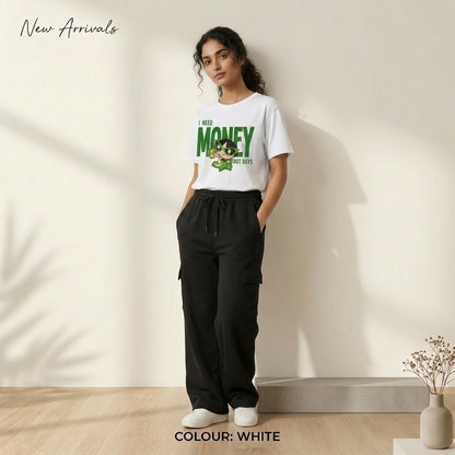 Women's Graphic Oversized T-Shirt & Wide-Leg Cargo Sweatpants Co-Ord Set –