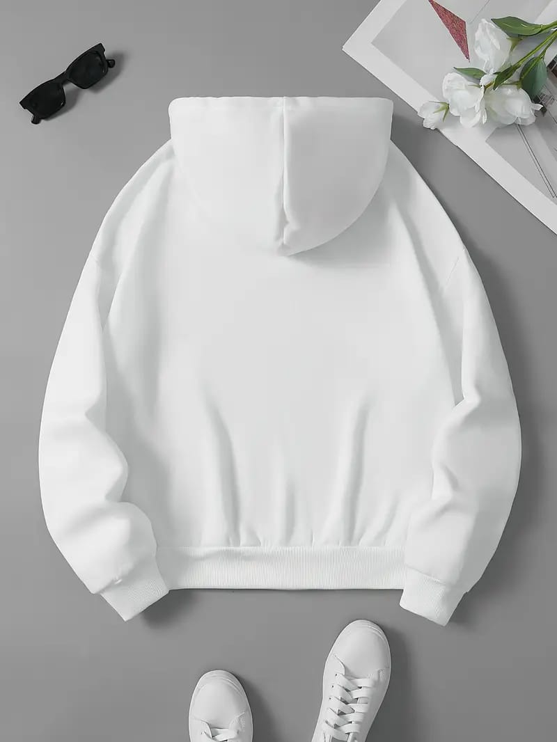 Cozy Winter Stuff Fleece Zip-Up Hoodie - White