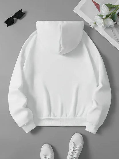 Cozy Winter Stuff Fleece Zip-Up Hoodie - White