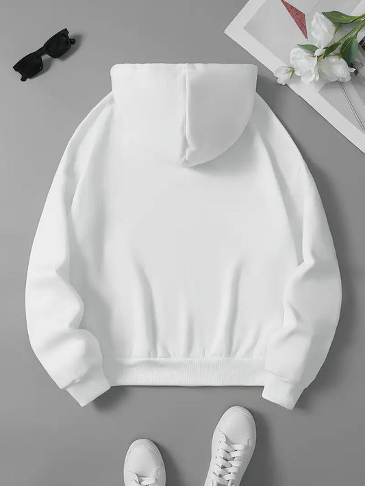 Cozy Winter Stuff Fleece Zip-Up Hoodie - White