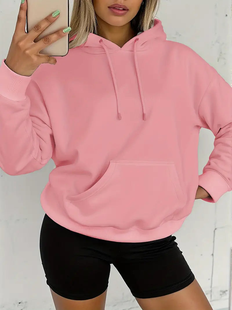 Women'S Cozy Fleece Hoodie Pullover with Drawstring, Long Sleeves, and Pockets,