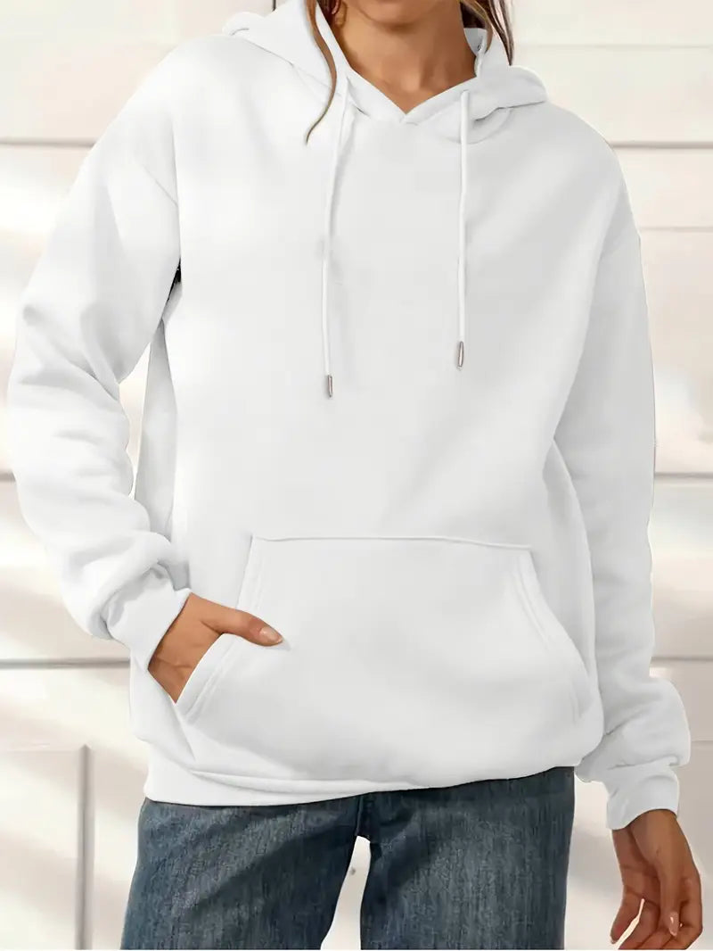 Women'S Cozy Fleece Hoodie Pullover with Drawstring, Long Sleeves, and Pockets,