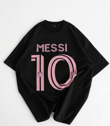 Black Messi 10 Heritage Drop-Shoulder Oversized Tee