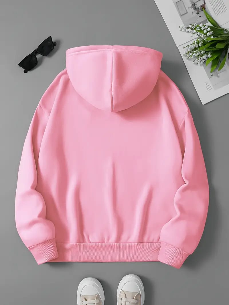 Cozy Winter Stuff Fleece Zip-Up Hoodie - Pink