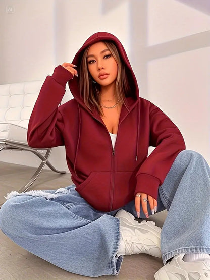 Premium Fleece Front Zipper Hoodie – Cozy, Stylish & Perfect for Winter's