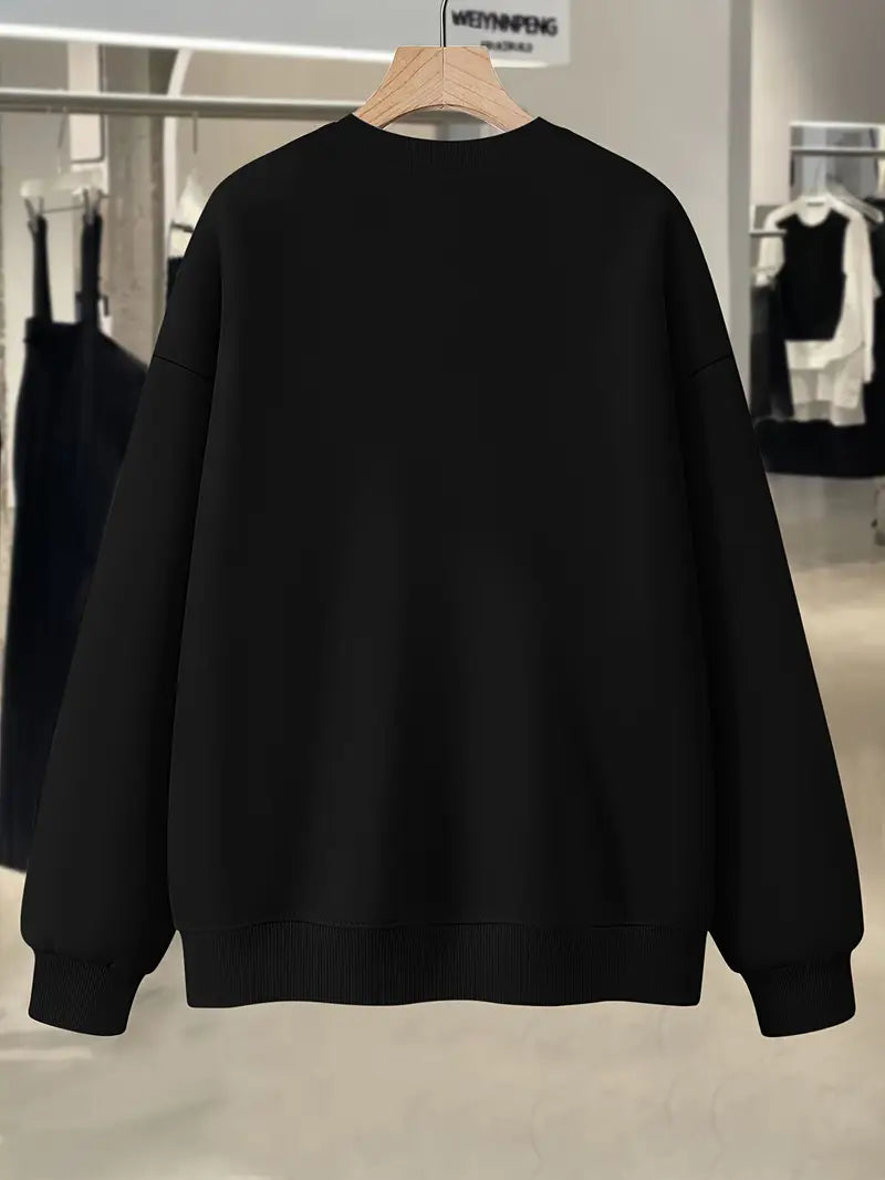 Bundle Of 3 - Cozy Essential Plain Fleece Sweatshirts - BLACK/GREY/NAVY BLUE