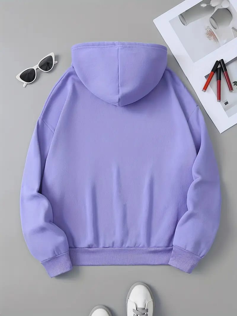 Cozy Winter Stuff Fleece Zip-Up Hoodie - Lilac