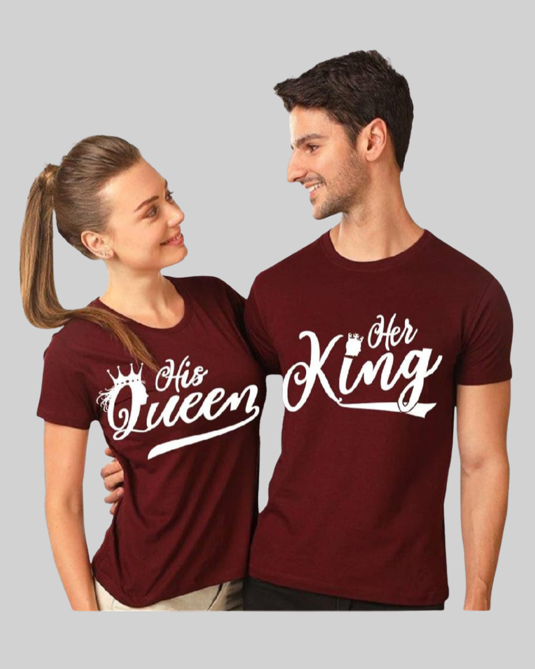 Customized Printed Round Neck Couple T-shirts