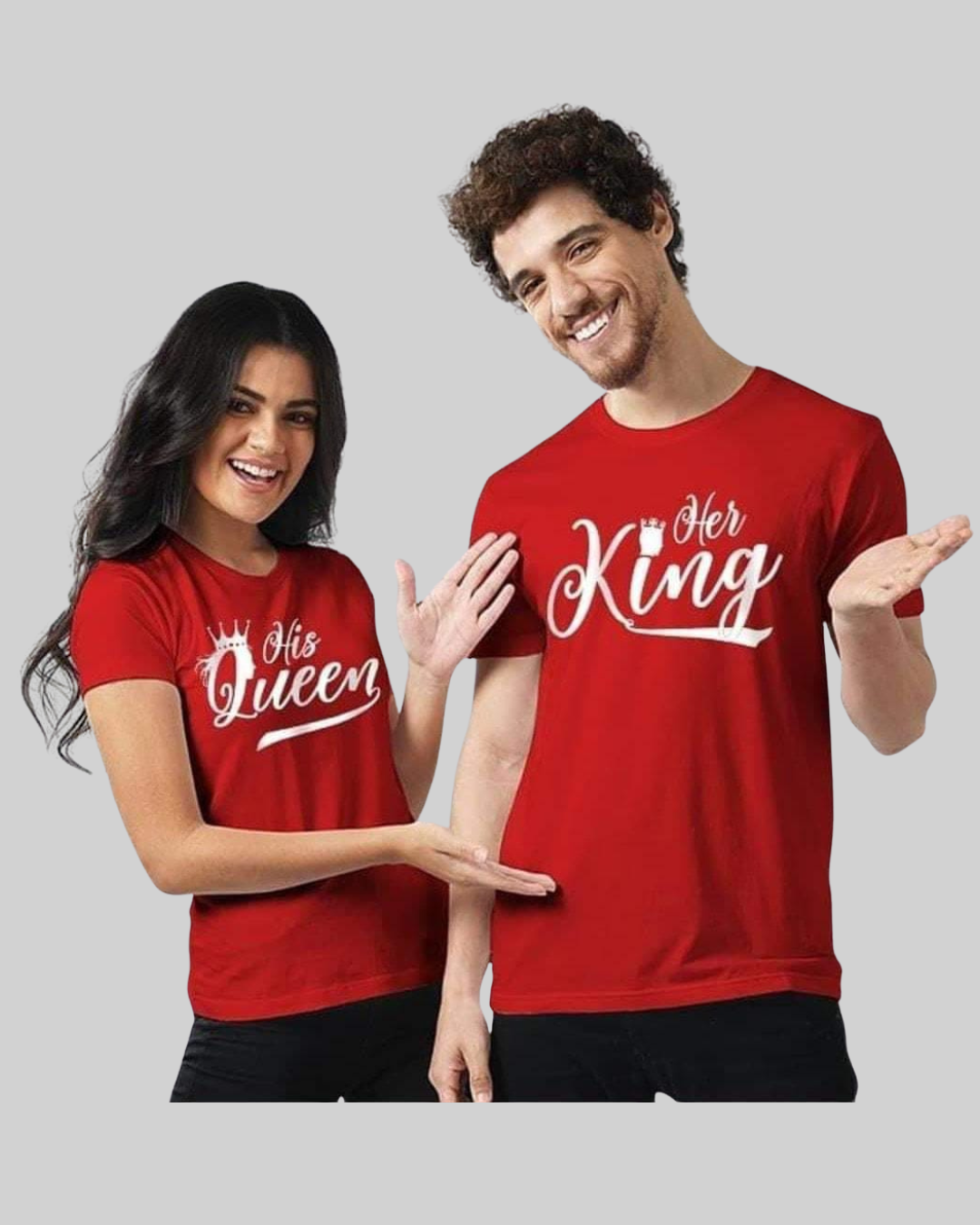 Customized Printed Round Neck Couple T-shirts