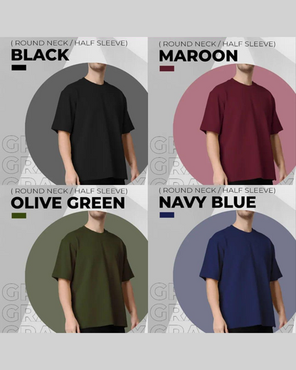 Men's Oversized Cotton Drop Shoulder T-Shirts