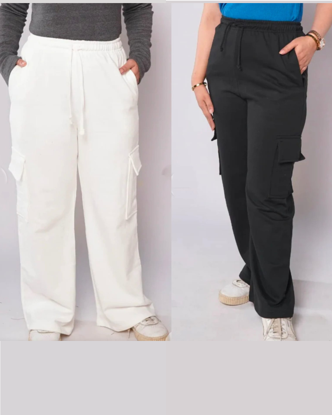 Pack of 2 Wide Leg Cargo Trousers