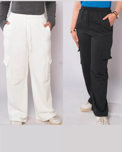 Pack of 2 Wide Leg Cargo Trousers