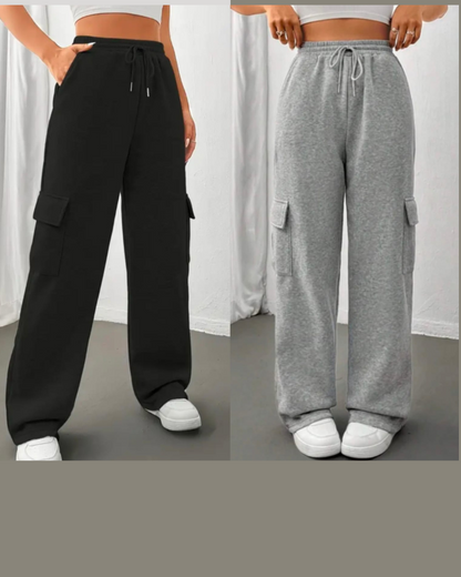 Pack of 2 Wide Leg Cargo Trousers