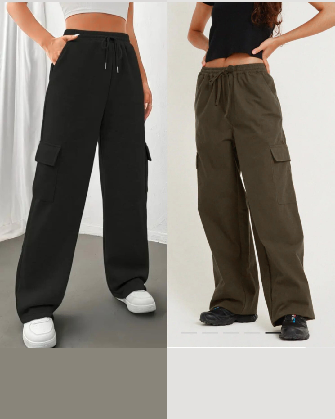 Pack of 2 Wide Leg Cargo Trousers