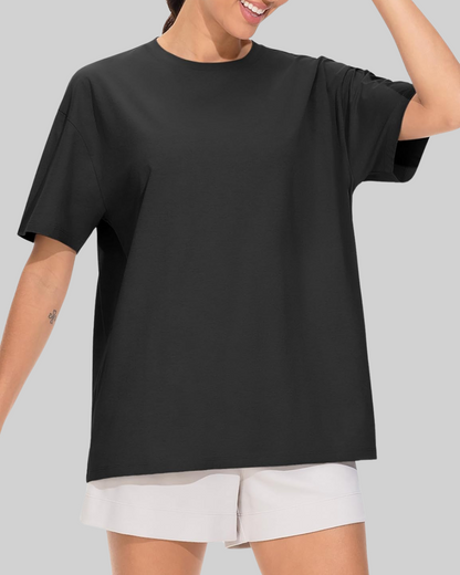 THE GYM PEOPLE 2 Pack Women's Oversized Summer Drop Shoulder Tees