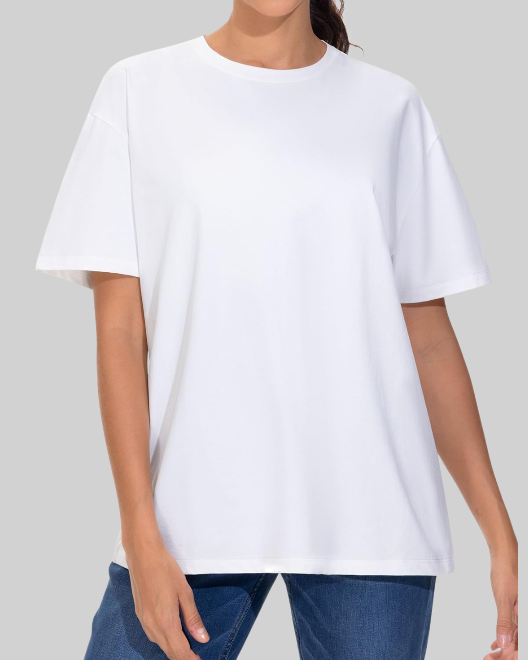 THE GYM PEOPLE 2 Pack Women's Oversized Summer Drop Shoulder Tees