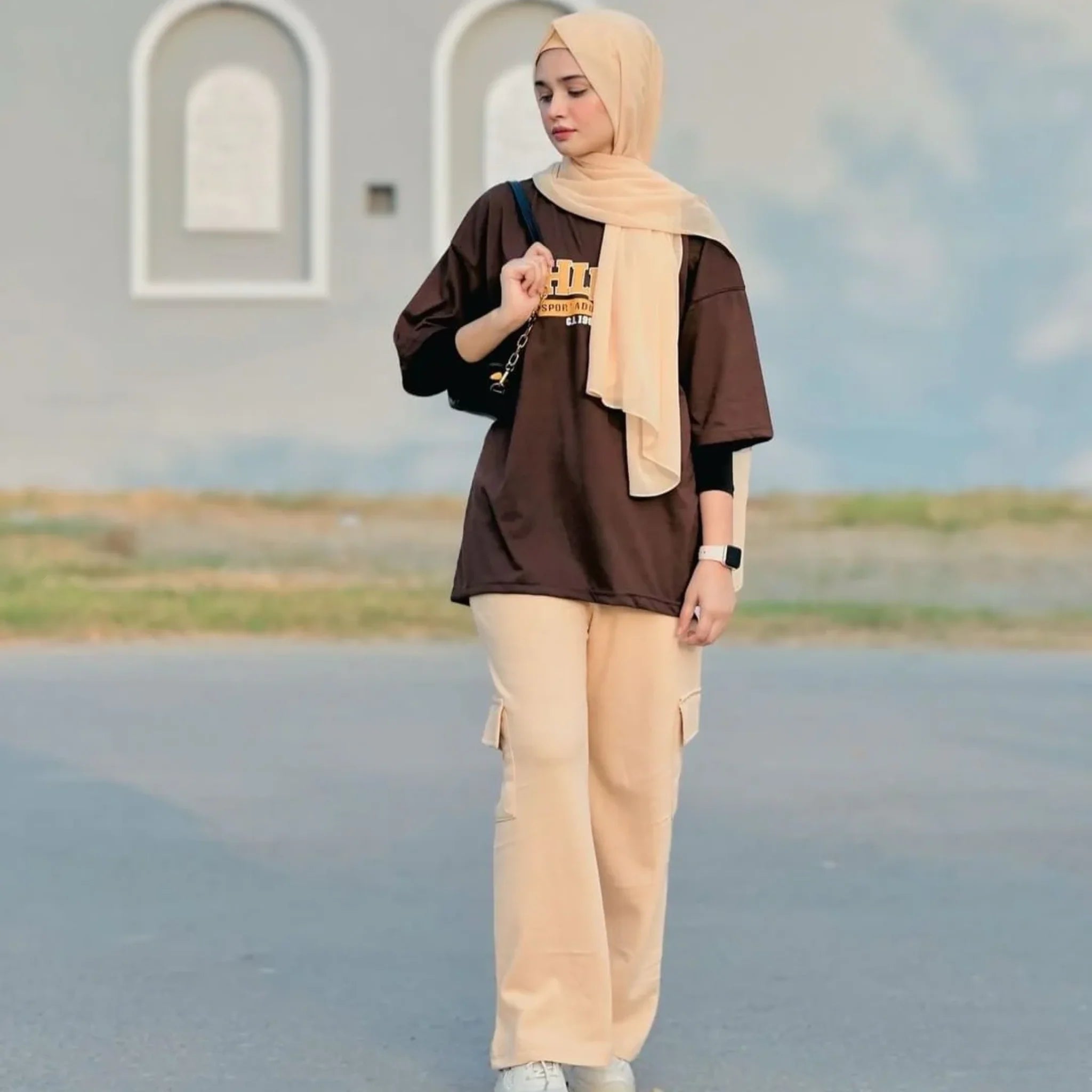 Wide Leg Cargo Trousers – Black, White, Red, Pink, Grey, Lime Green, Lilac, Beige.