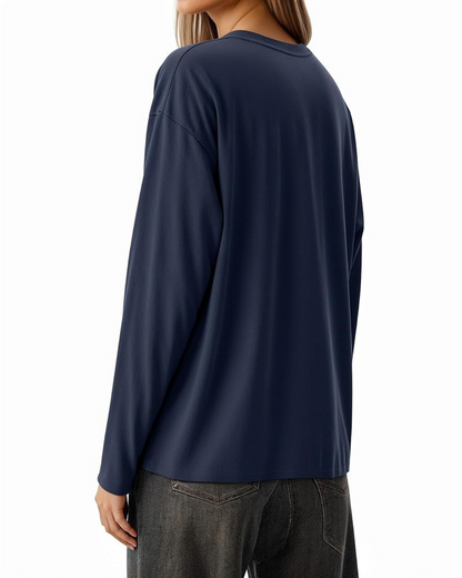 Women's Regular-Fit Long-Sleeve Round Neck T-Shirts