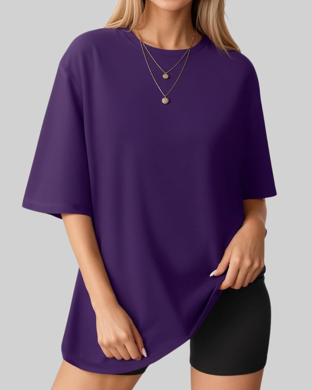 Trendy Round Neck Oversized Drop Shoulder T-Shirts