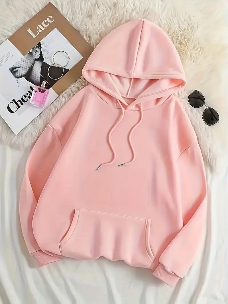 “I’m Just a Girl” Bow Print Hoodie – Soft Aesthetic