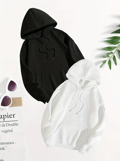 Bundle of 2 - Winter Essentials Fleece Hoodies - BLACK/WHITE