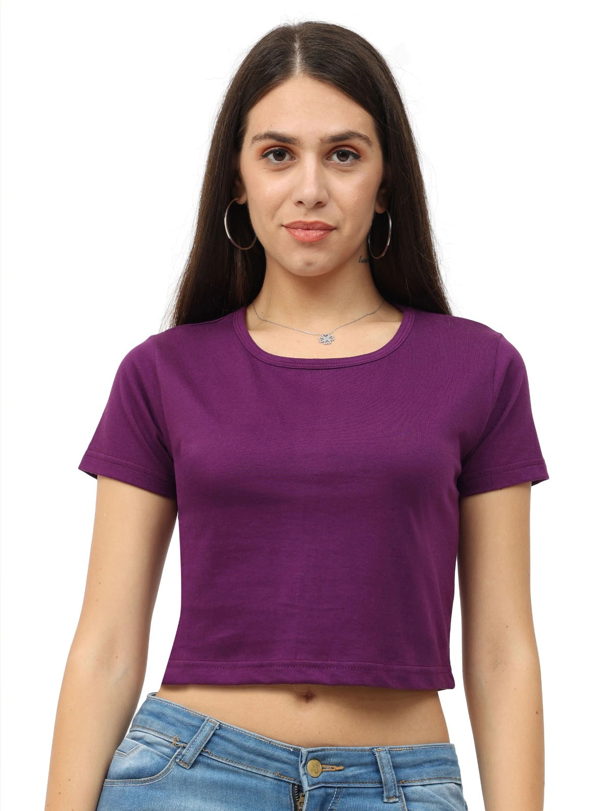 Pack of 4 Multicolour Plain Crop Tops for Women