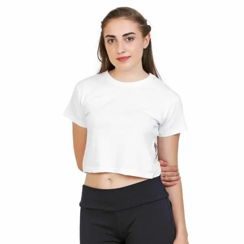 Pack of 4 Multicolour Plain Crop Tops for Women