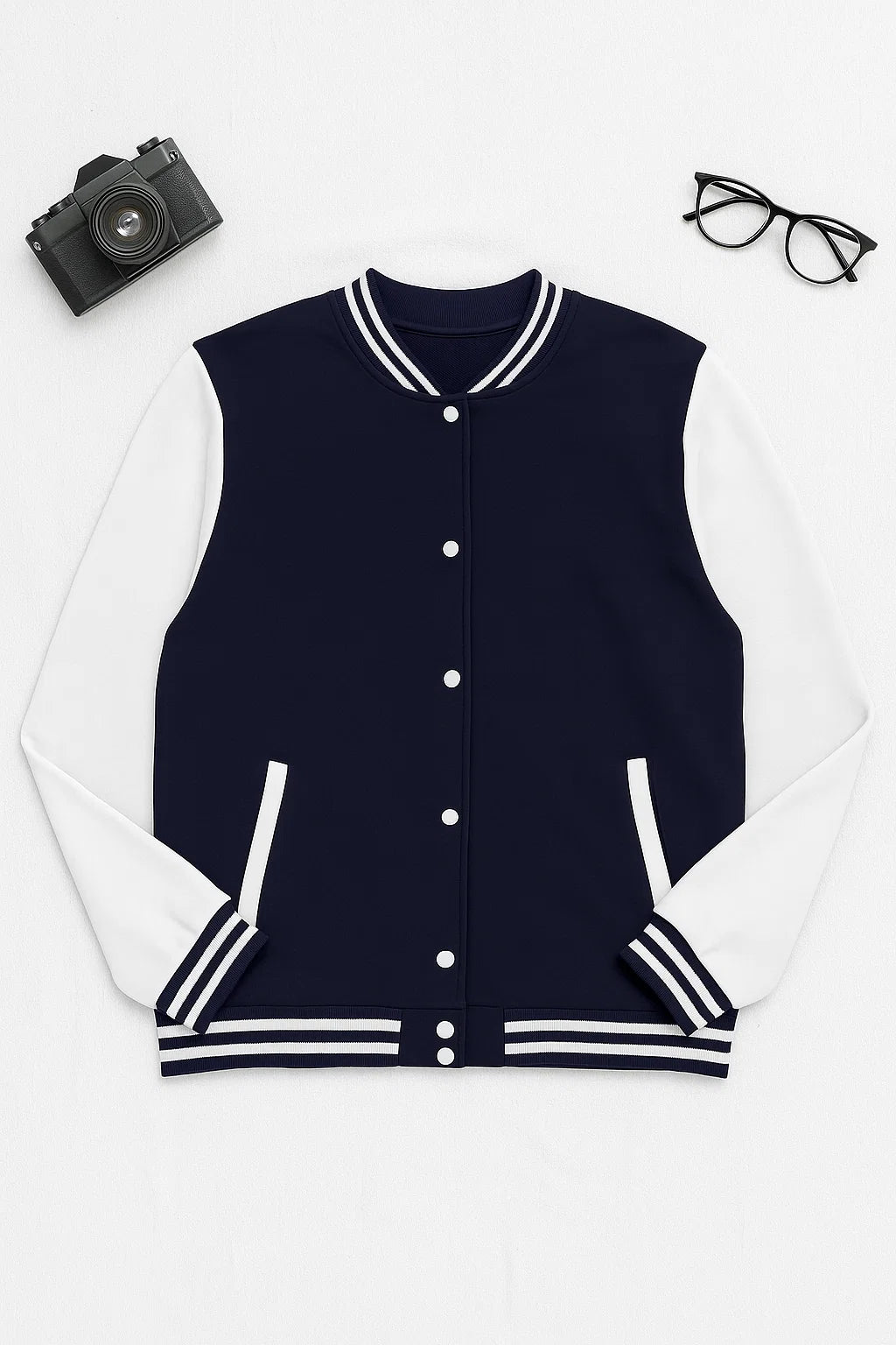 Navy Blue Baseball Varsity Jacket