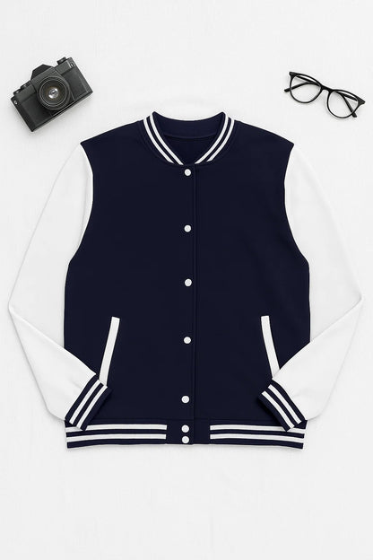 Navy Blue Baseball Varsity Jacket