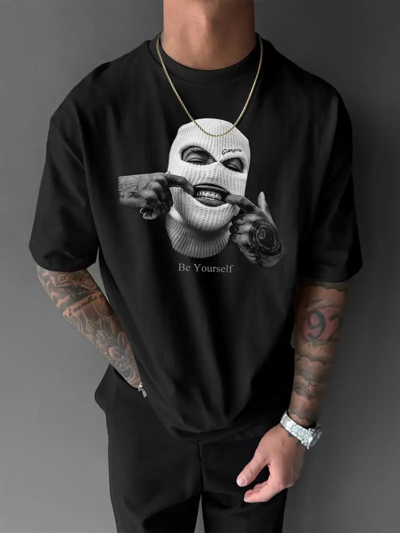Street Edge Graphic Drop Shoulder Oversized Tee – "Be Yourself"