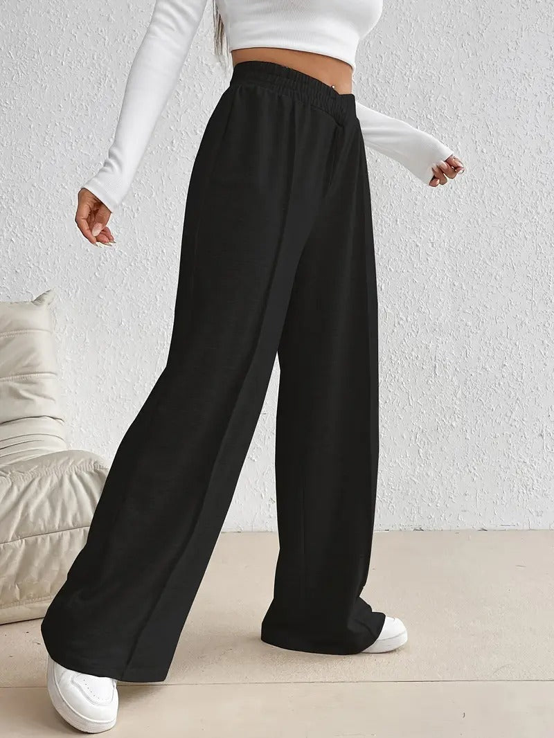Pack of 2 - -Pink Wide Leg Cargo Baggy Trouser & Black Piping Wide Leg Trouser