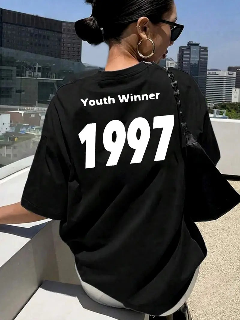 Youth Winner 1997 Oversized Tee – Black