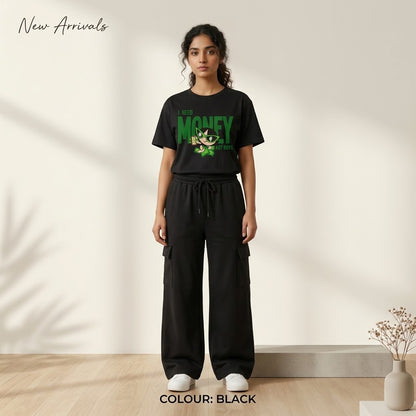 Women's Graphic Oversized T-Shirt & Wide-Leg Cargo Sweatpants Co-Ord Set –
